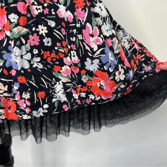 FREE PEOPLE Sunkissed Summer Floral Mini Skater Dress Back Cut Out Size 4 - Picture 8 of 14